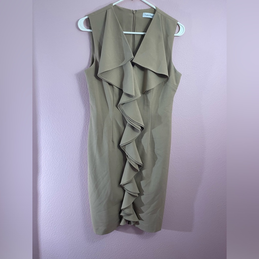 Calvin Klein ruffled front business dress